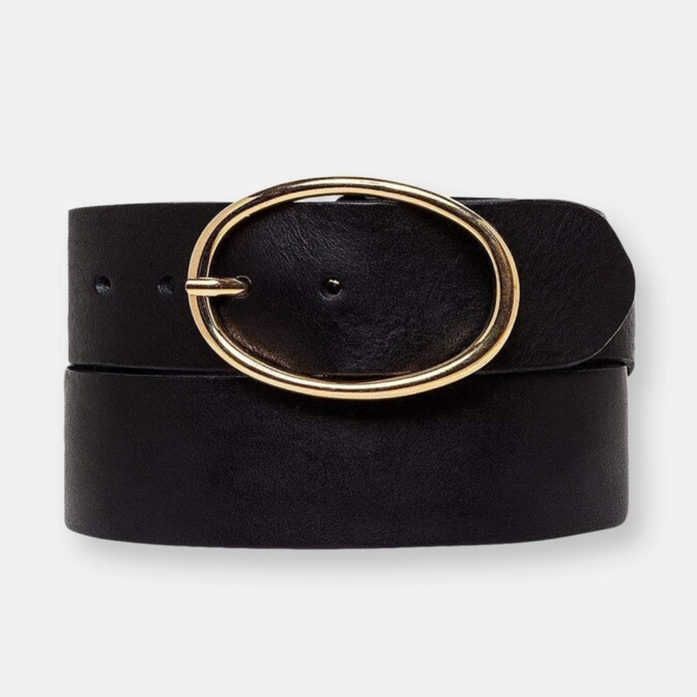 AMERICAN HERITAGE Elsa Leather Belt - Black Belt ONLY
